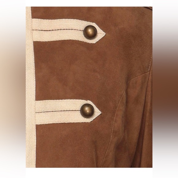 $200 MARCO LARI Military style jacket in suede leather SZ6 - Picture 4 of 4